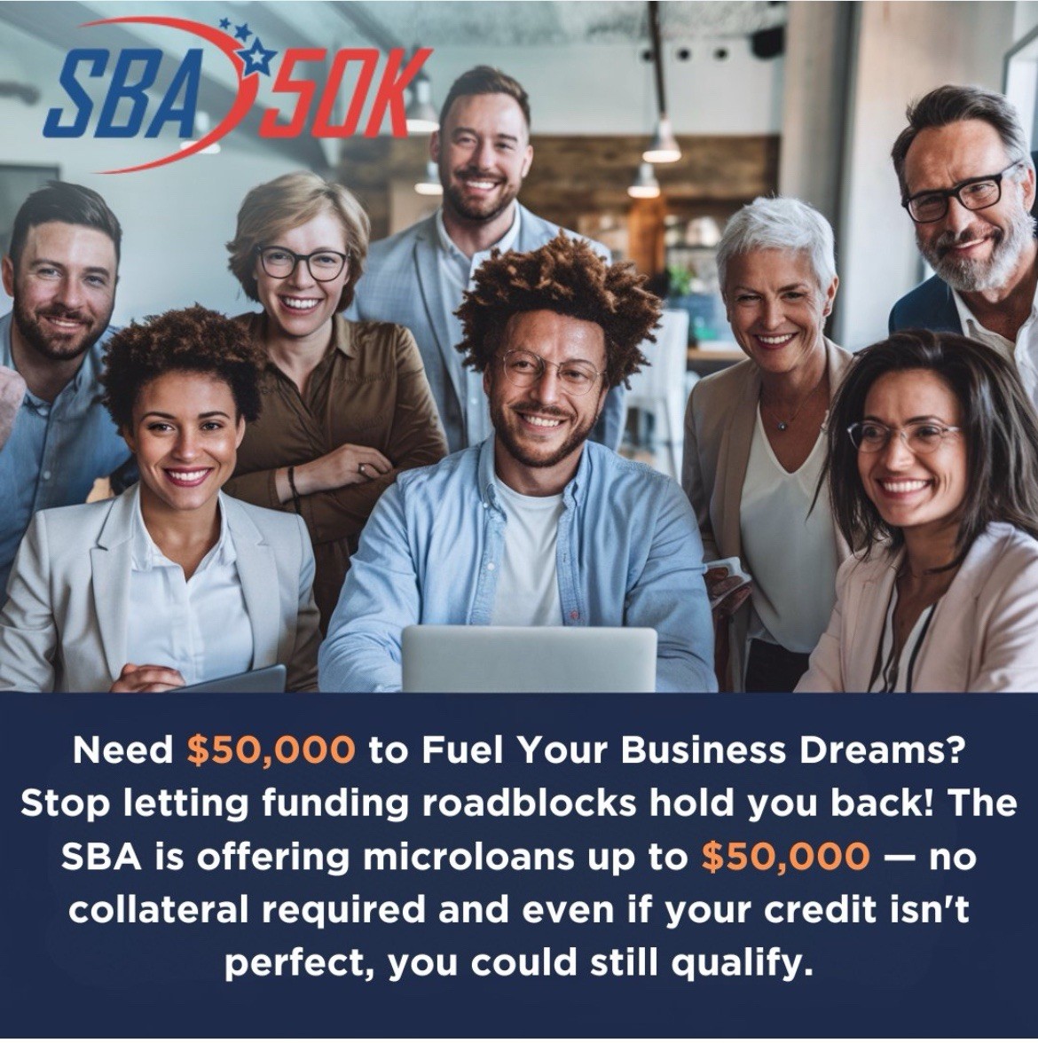 Get $50,000 SBA StartUp Money Poor Credit, No Collateral Needed