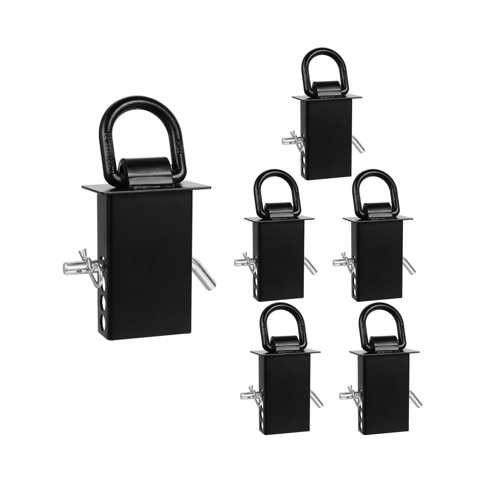 6Pcs Stake Pocket D Rings Tie Down w/ Hitch Pin – 2″x4″ – 12k lbs HD