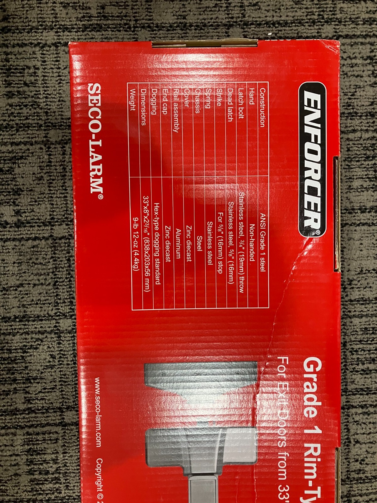 Grade 1 Rim – Type Exit Device Exit Doors From 33″ to 48″ Wide