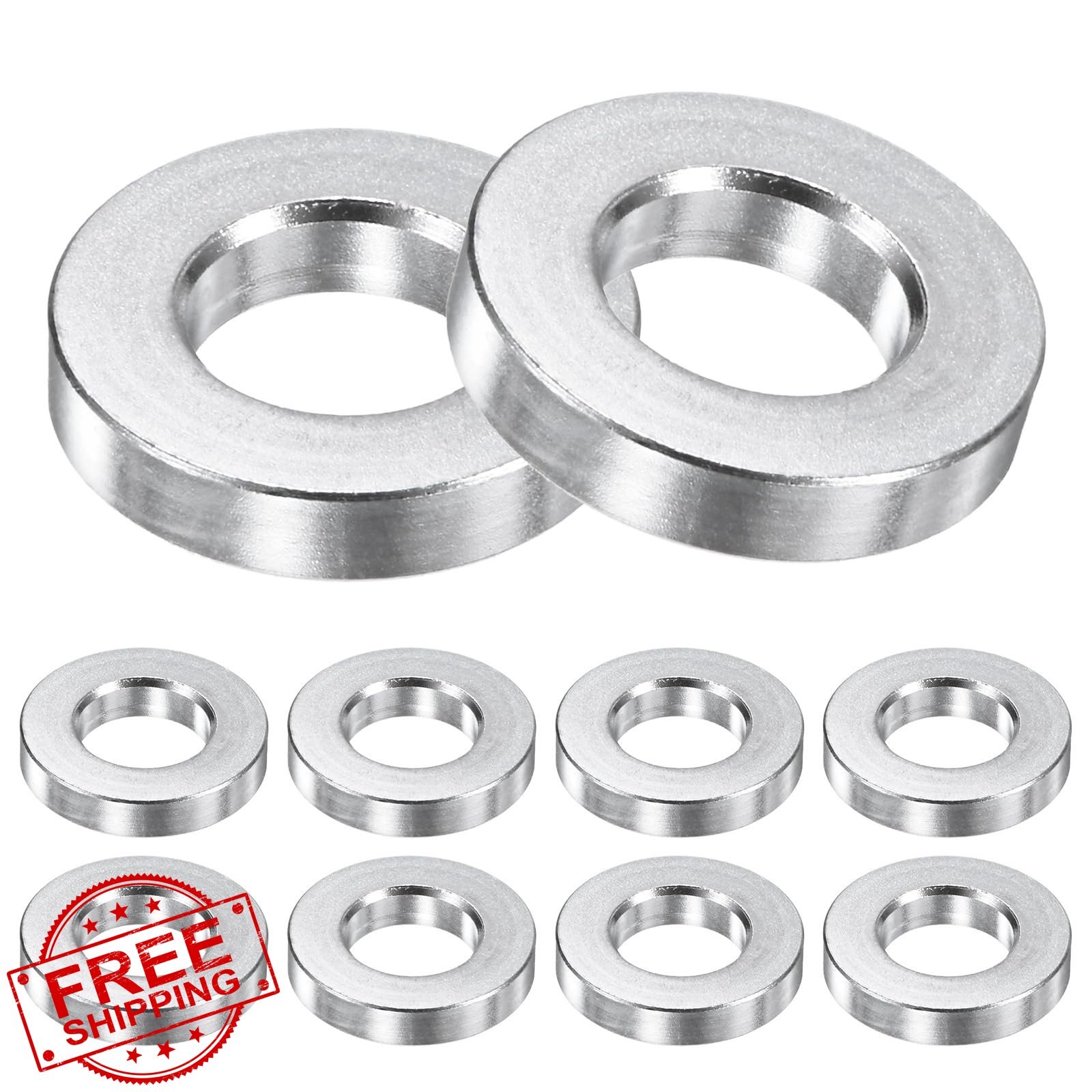 M METERXITY 10pc M10 Aluminum Spacers 10.5mm ID x 20mm OD x 4mm L