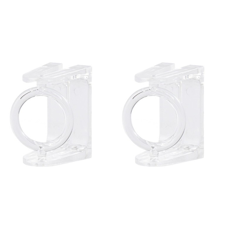 Adhesive Curtain Rod Holders Clip 2 Pack Transparent Wall Hangers Poles Brackets