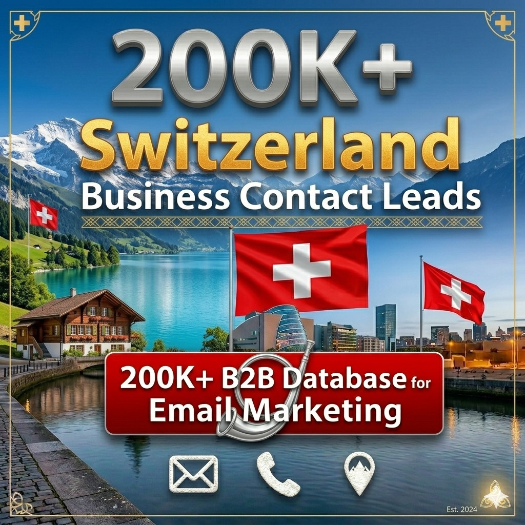 200K SWITZERLAND Business Email Database B2B Contact leads (Excel file) 2026