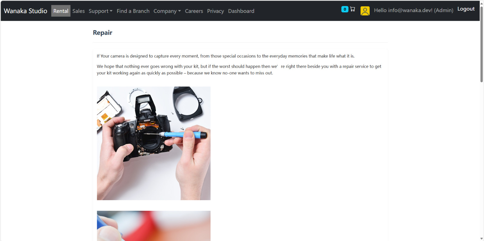 Equipment Rental Website Free hosting / Free Installation Setup