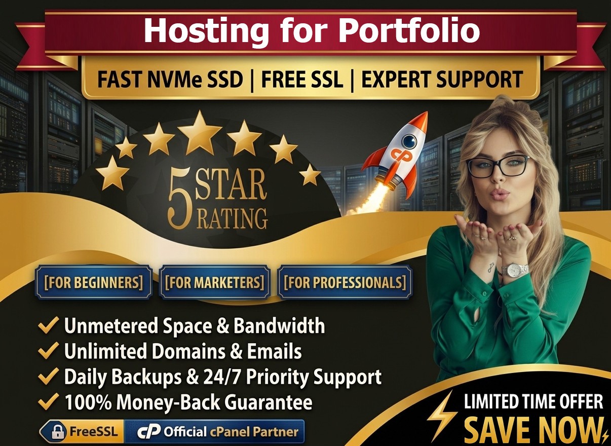 Hosting for Portfolio – 🎨Lightning-Fast, Unlimited SSD, Emails | Only $14.99/Yr
