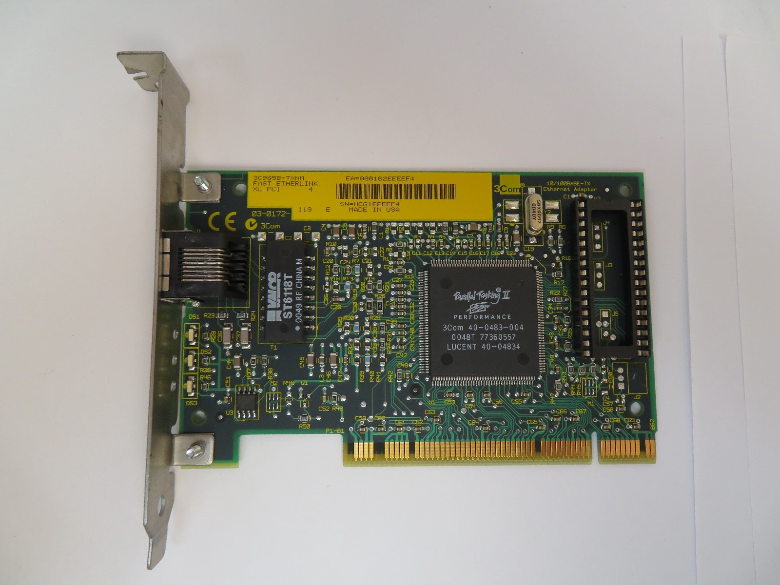 3COM ETHERLINK 10/100 MBPS PCI NETWORK INTERFACE CARD 3C905B-TX-NM RJ-45