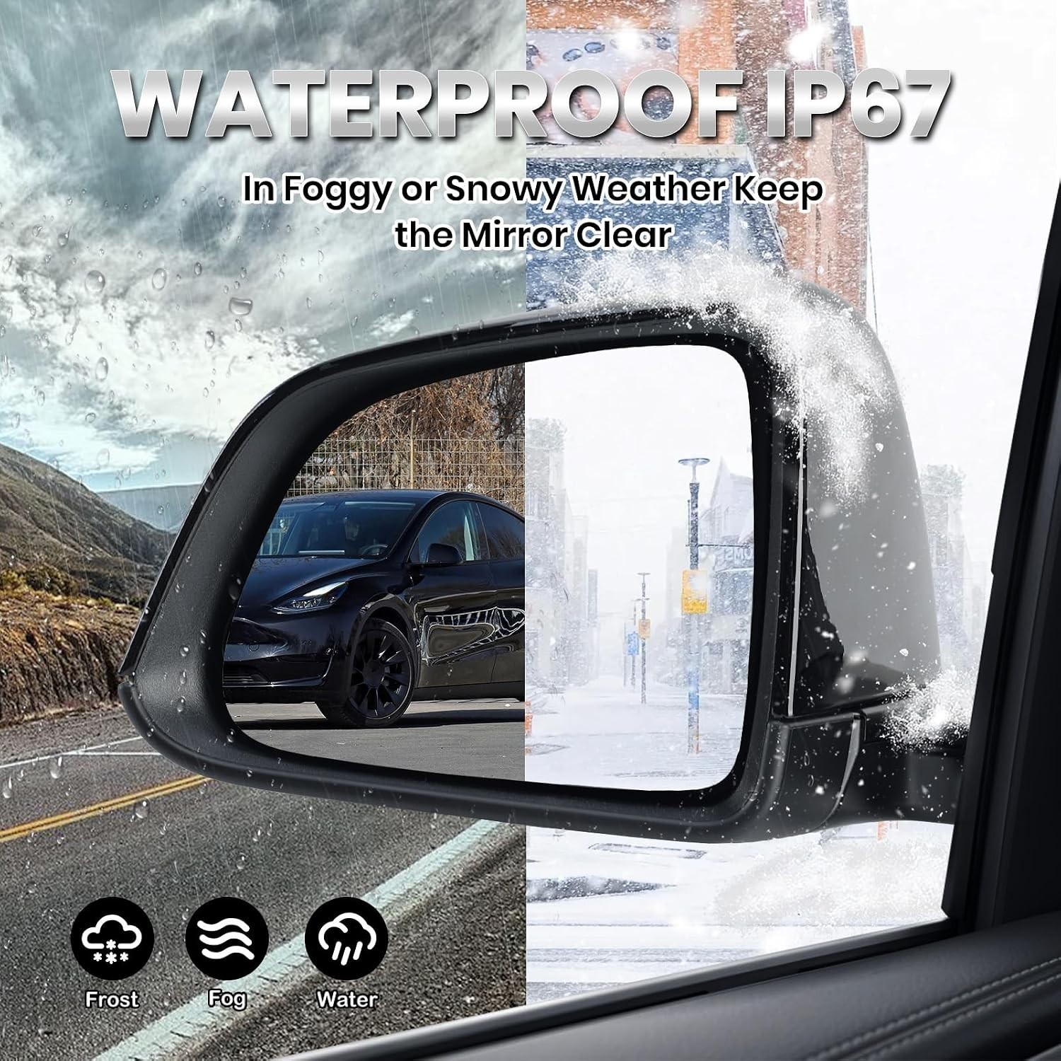 Left Driver Side Mirror Compatible with Tesla Model Y 2020-2024 Replacement 1594