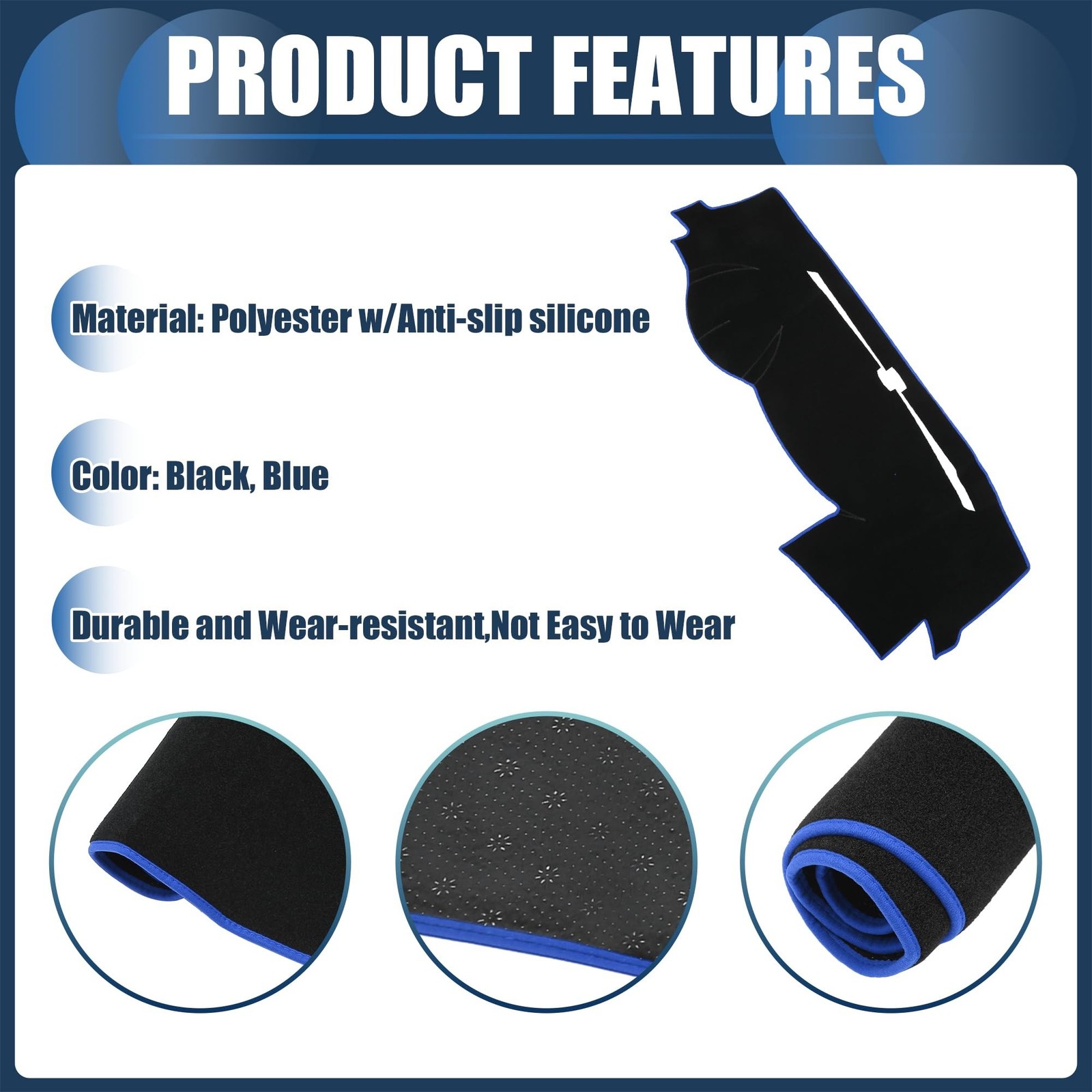 Dash Cover, Center Console Non-Slip Dashboard Carpet Mat for Dodge Durango 20…
