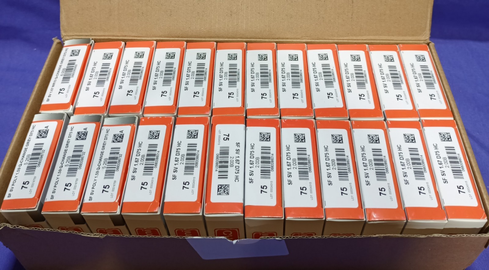 Lot Of 24 CV-Semi 1.67 High Index Lenses D75 HC