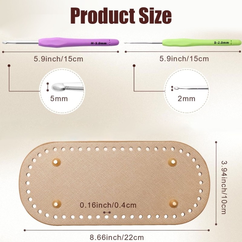Crafting Supplies For Handmade Bags 8 Grips 4 PU Bases 2 Crochet equipment