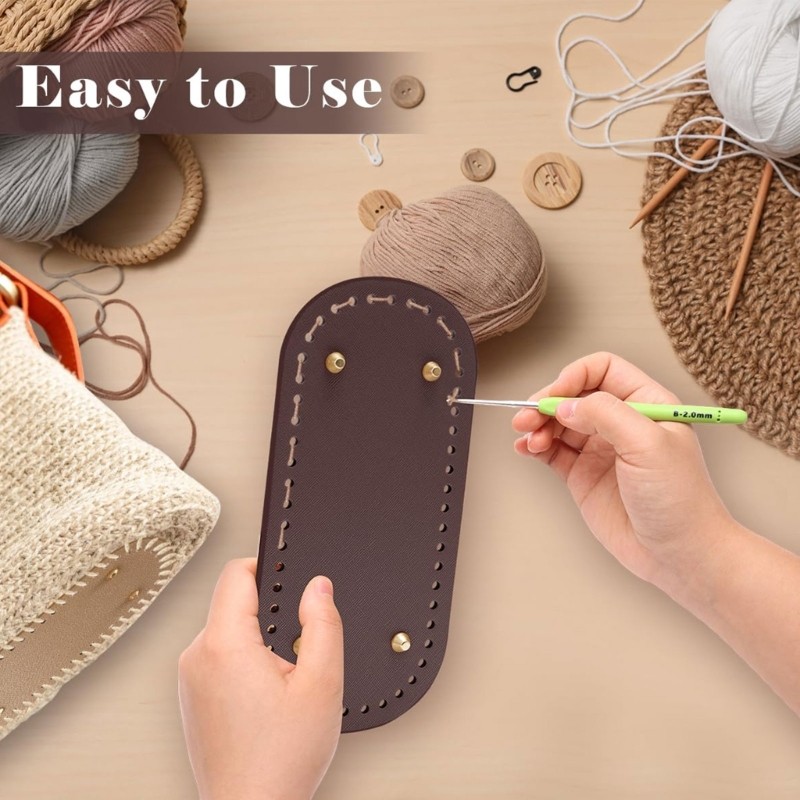 Crafting Supplies For Handmade Bags 8 Grips 4 PU Bases 2 Crochet equipment