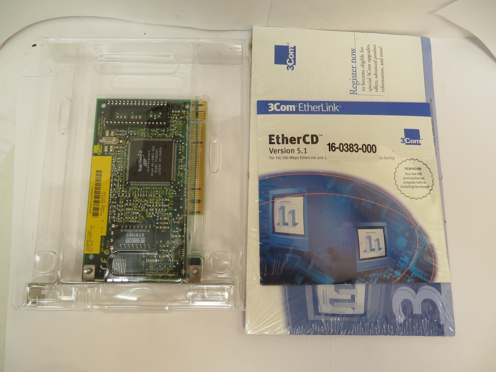 3COM ETHERLINK 10/100 MBPS PCI NETWORK INTERFACE CARD 3C905B-TX-NM RJ-45