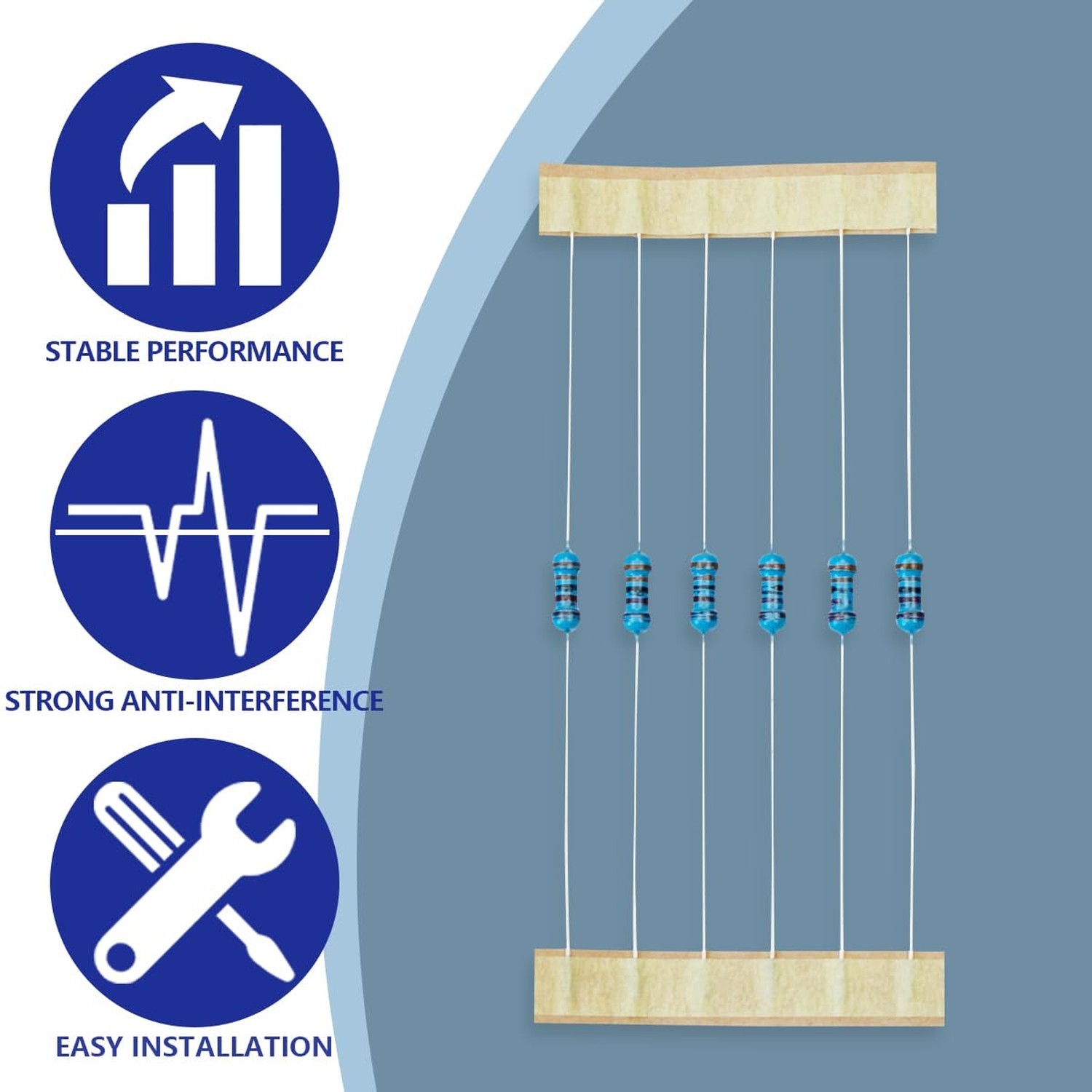 100 Pcs 1/4W 1% Tolerance 3.3K Ohm Metal Film Resistor Resistance for DIY Pro…