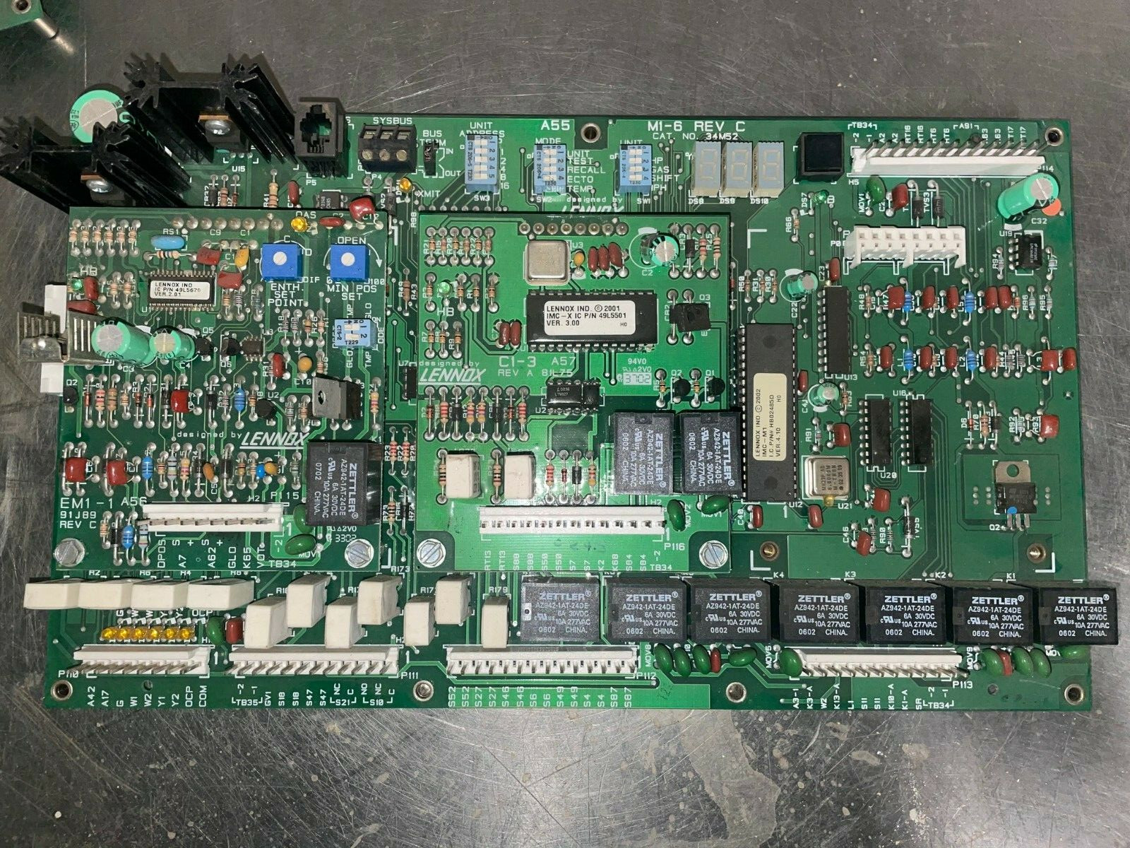 LENNOX CONTROL M1-6 REV C 34M52 CIRCUIT BOARD C1-3 AND EM1-1