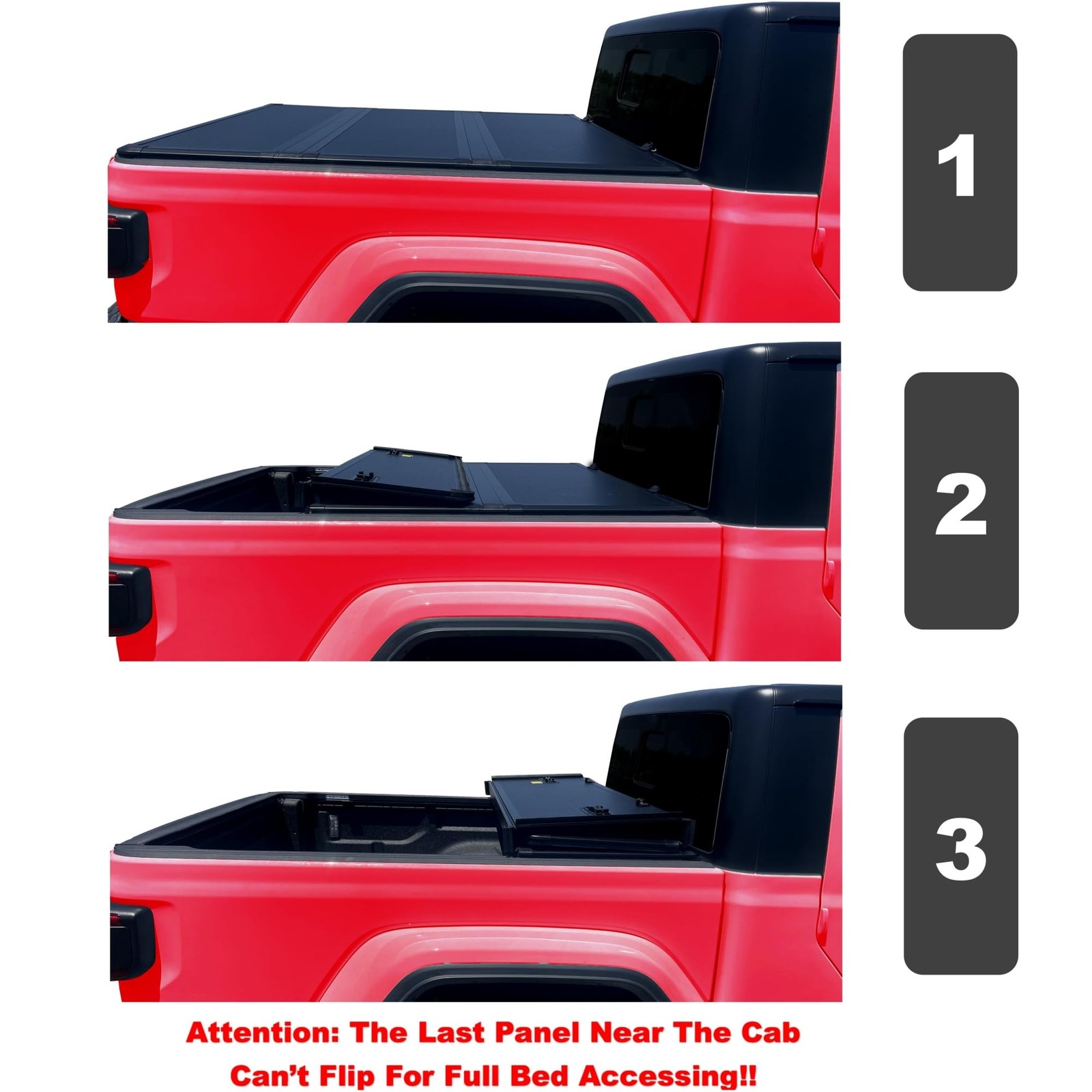 Hard Tri-Fold Tonneau Cover 2020-2026 Jeep Gladiator 5FT Utility Track