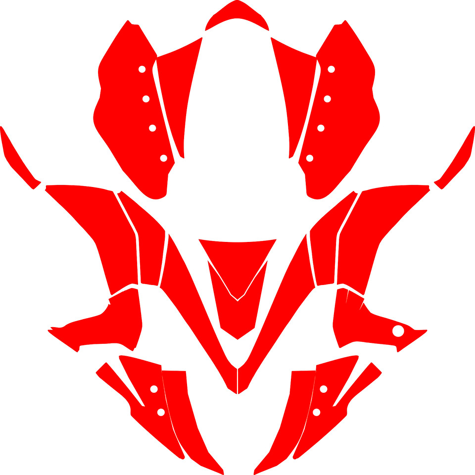 KAWASAKI KFX 450 ATV 2008 2009 2010 2011 2012 a 2014 vector template escala 1:1
