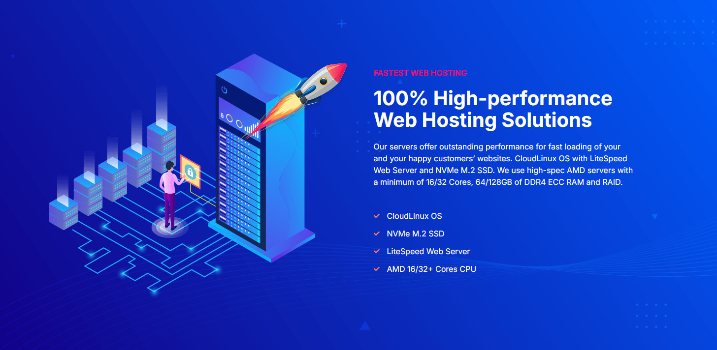 Reseller Hosting with CloudLinux & LiteSpeed Super-Fast NVMe M.2 SSD 250 Domains