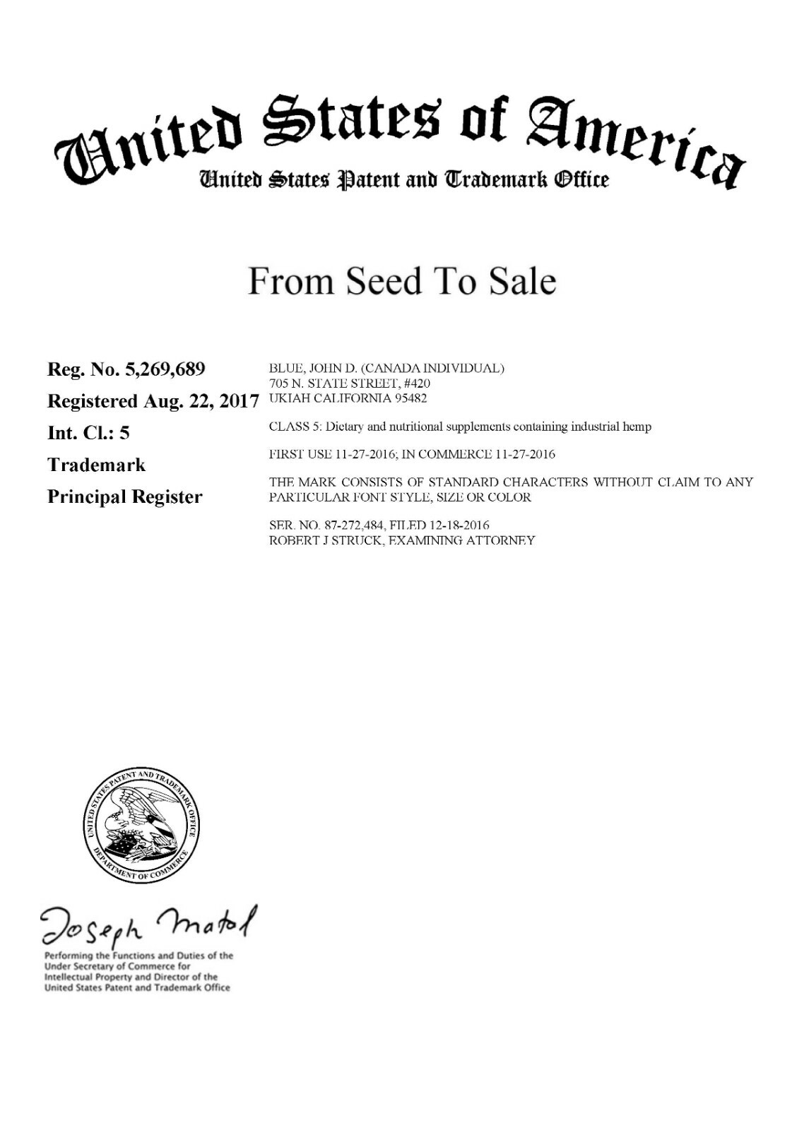 From Seed To Sale® > OWN this Federal registered PRIMO brand name