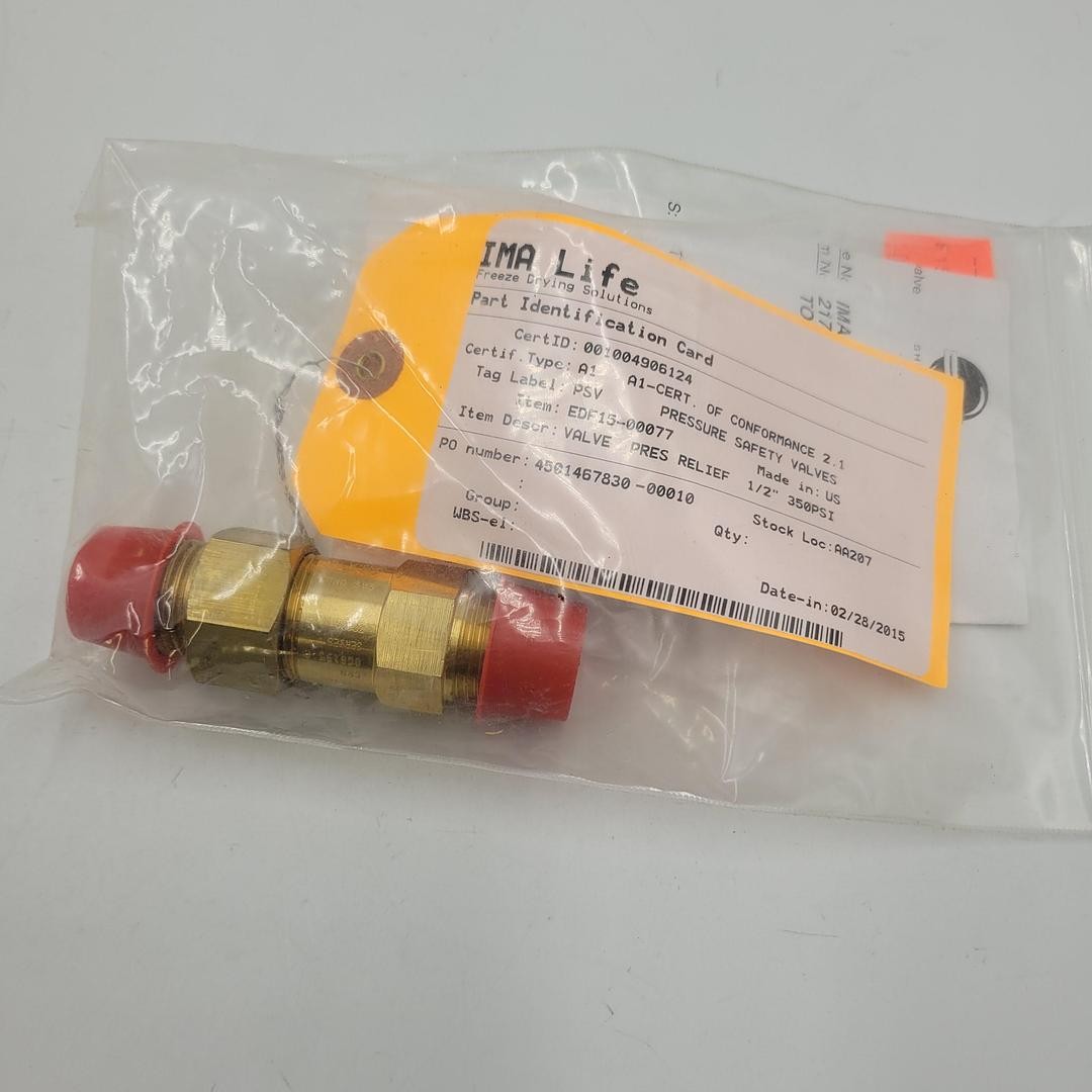 IMA LIFE FREEZE DRYING PRESSURE SAFETY VALVE EDF15-00077 *NEW*