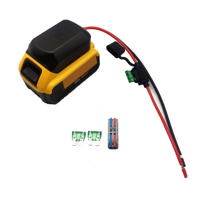 Power Tool Battery Adapter 30A Fuses And 12AWG Cable for 14.4V/18V/20V