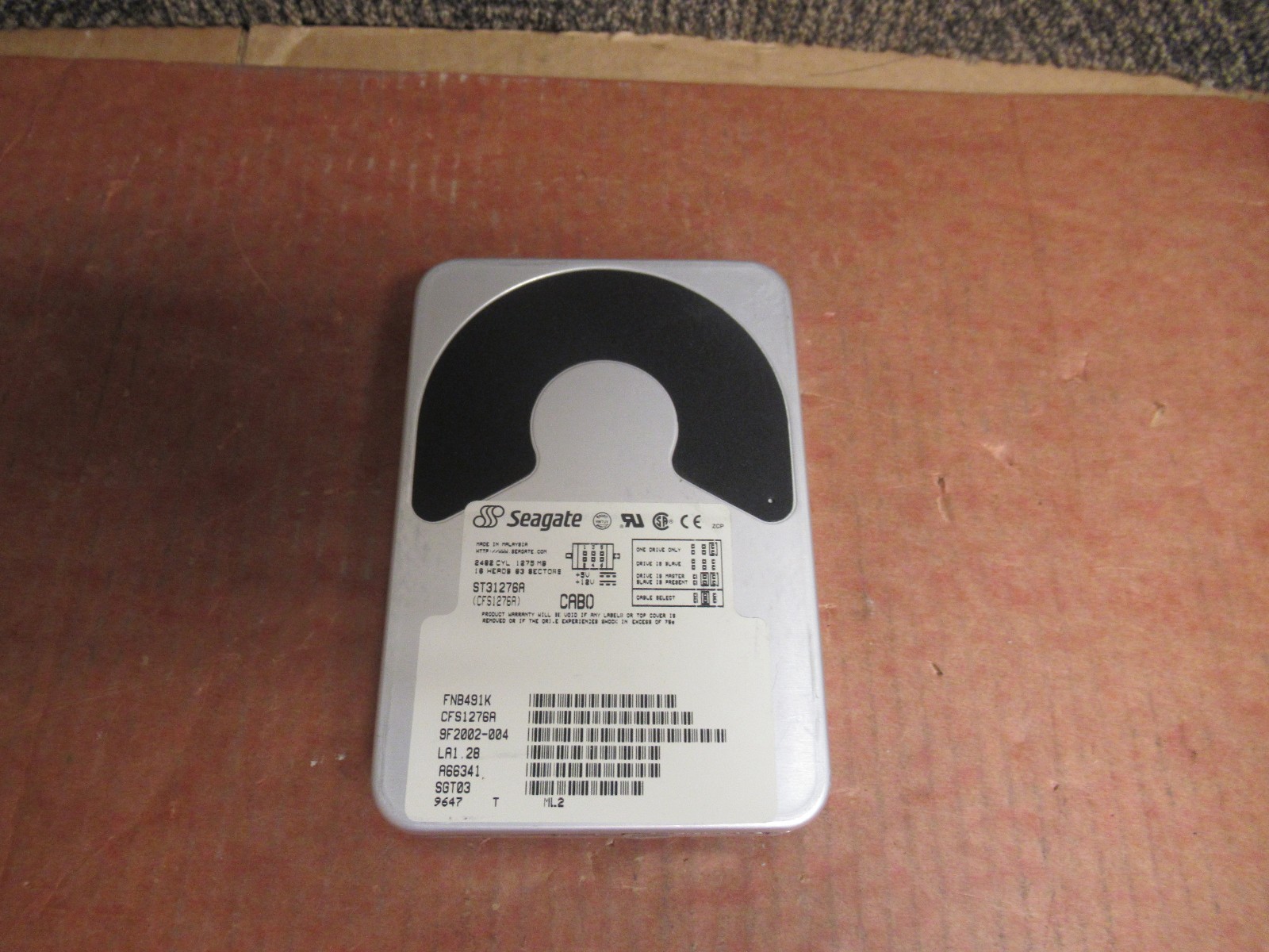 SEAGATE HARD DRIVE ST31276A 1275MB 16 HEADS