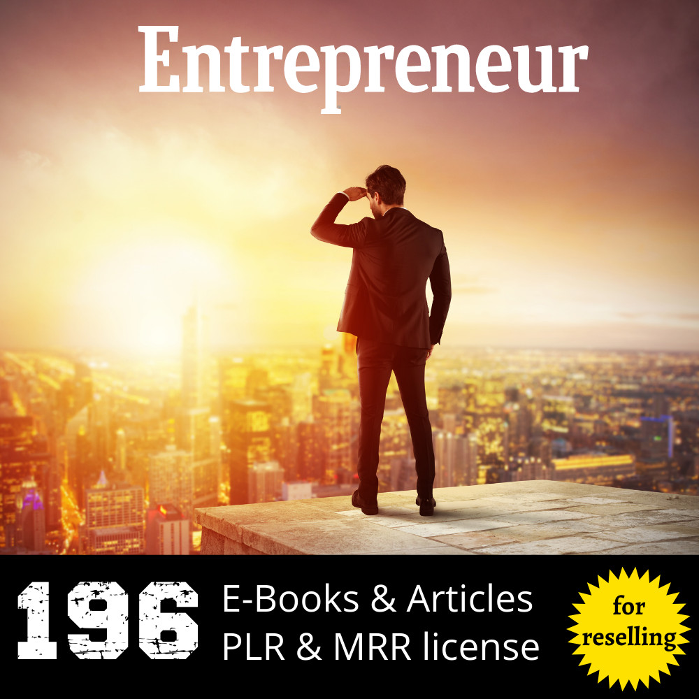 196 E-Book´s & Artikel zum Unternehmer, in Englisch mit PLR u. MRR Lizenz