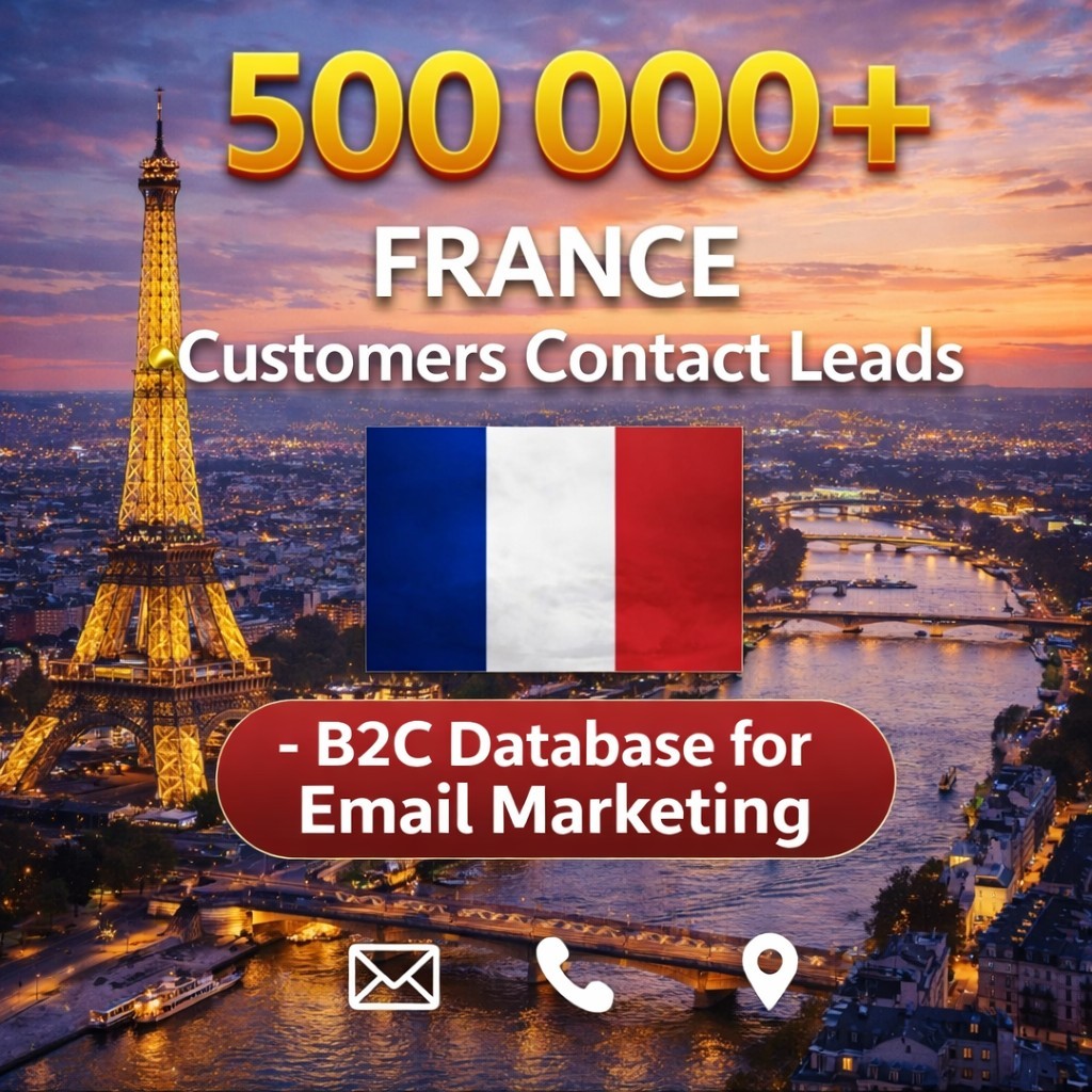 500K French Customers Email Database – B2C Contact leads (Excel file)