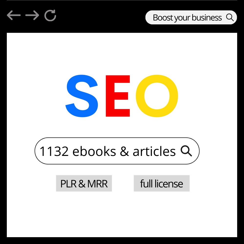 1,132 e-books & articles on SEO, in English with PLR and MRR license