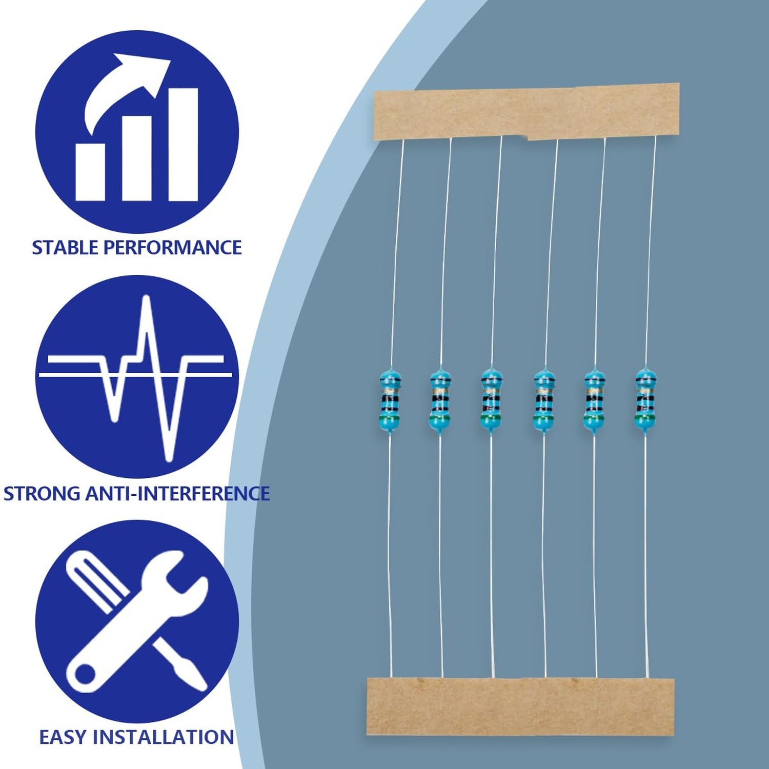 100 Pcs 1/4W 1% Tolerance 51 Ohm Metal Film Resistor Resistance for DIY Proje…