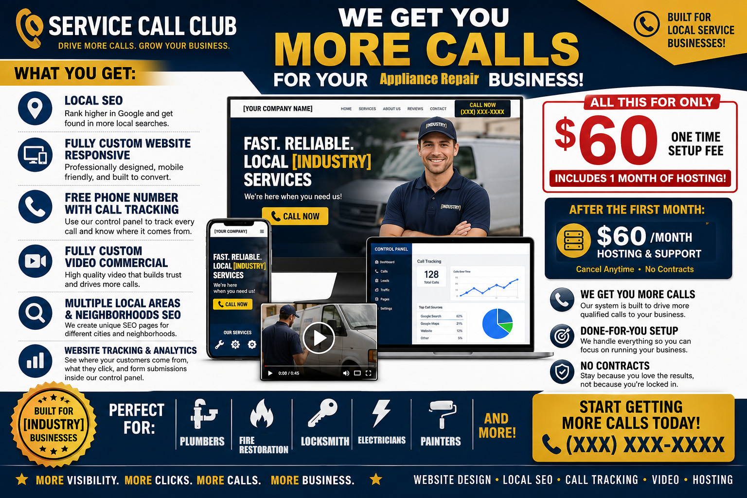 Appliance Repair Website Design Local SEO Call Tracking | Get More Calls Video