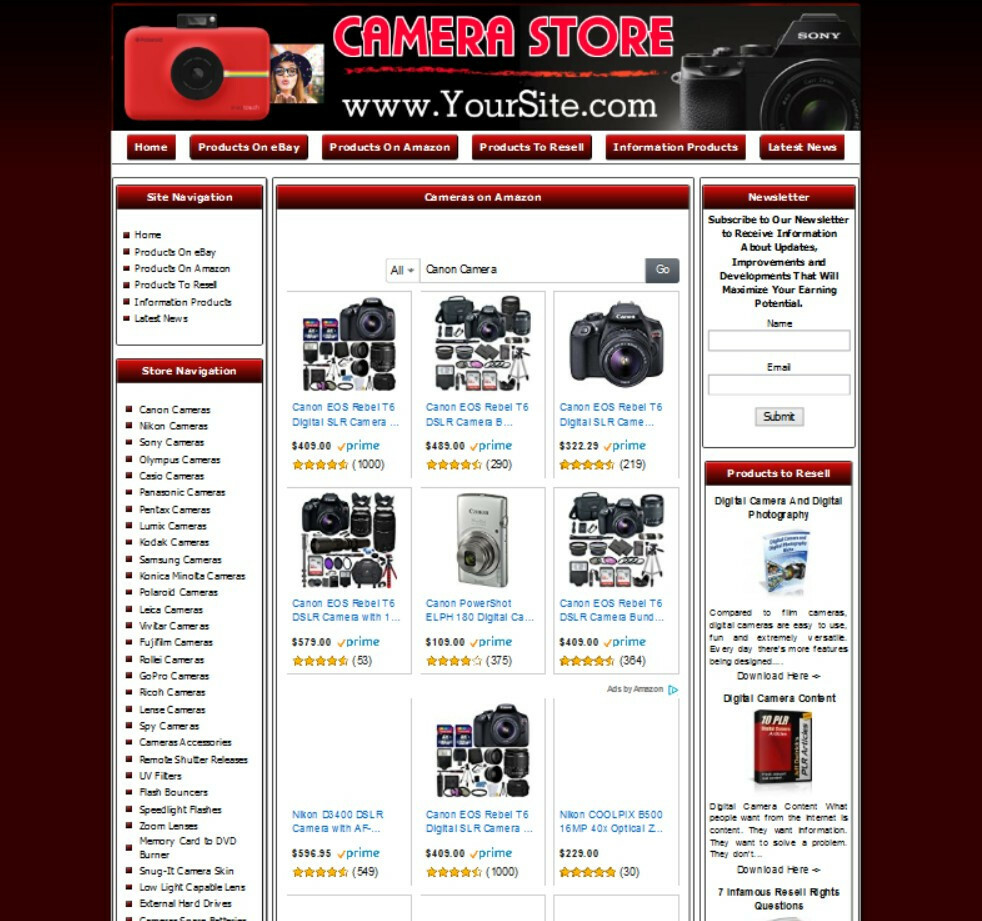 Professional Digital Camera Amazon Store Website for sale