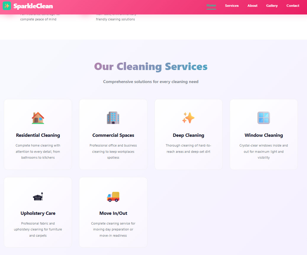 Professional Cleaning Services Website Template – Modern Design