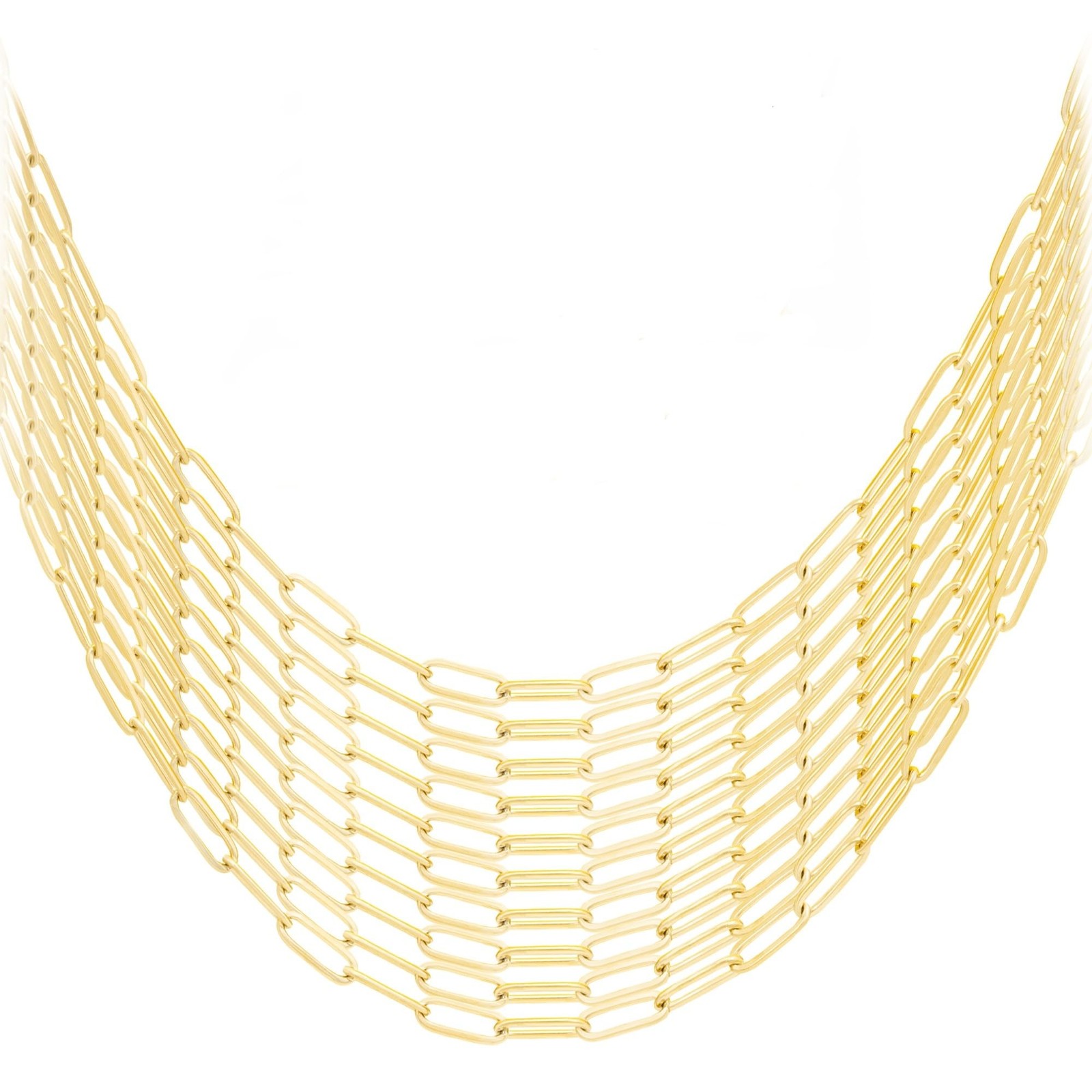 10PCS 4mm 18K Gold Plated 16Inch Paperclip Chain Necklace for Women with 10PC…