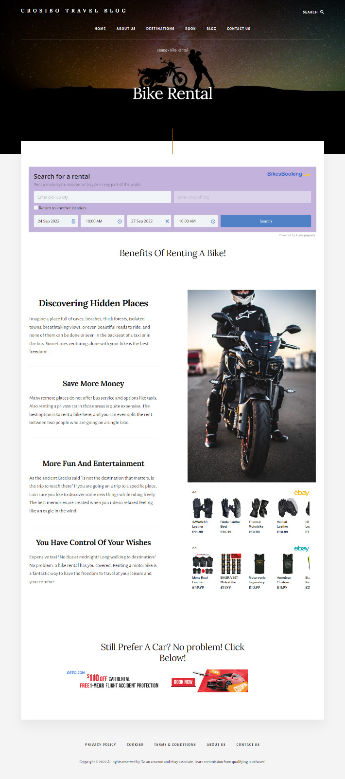 Special offer!-Ready Travel Website – Affiliate System- Ebay Partner & Affiliate