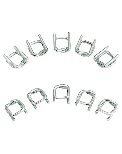 200 Pack Metal Wire Buckles 1/2 inch for Polypropylene Strapping Silver QWORK