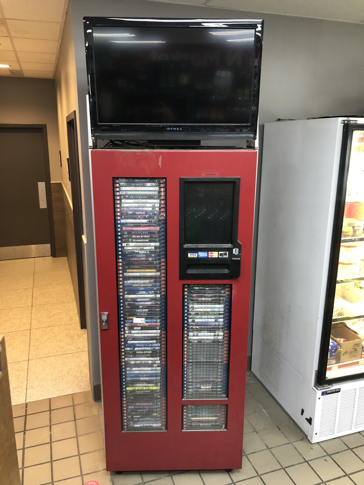 DVD Now Movie Rental Kiosk Model S250 w/Touchscreen Monitor & Movies Credit Card
