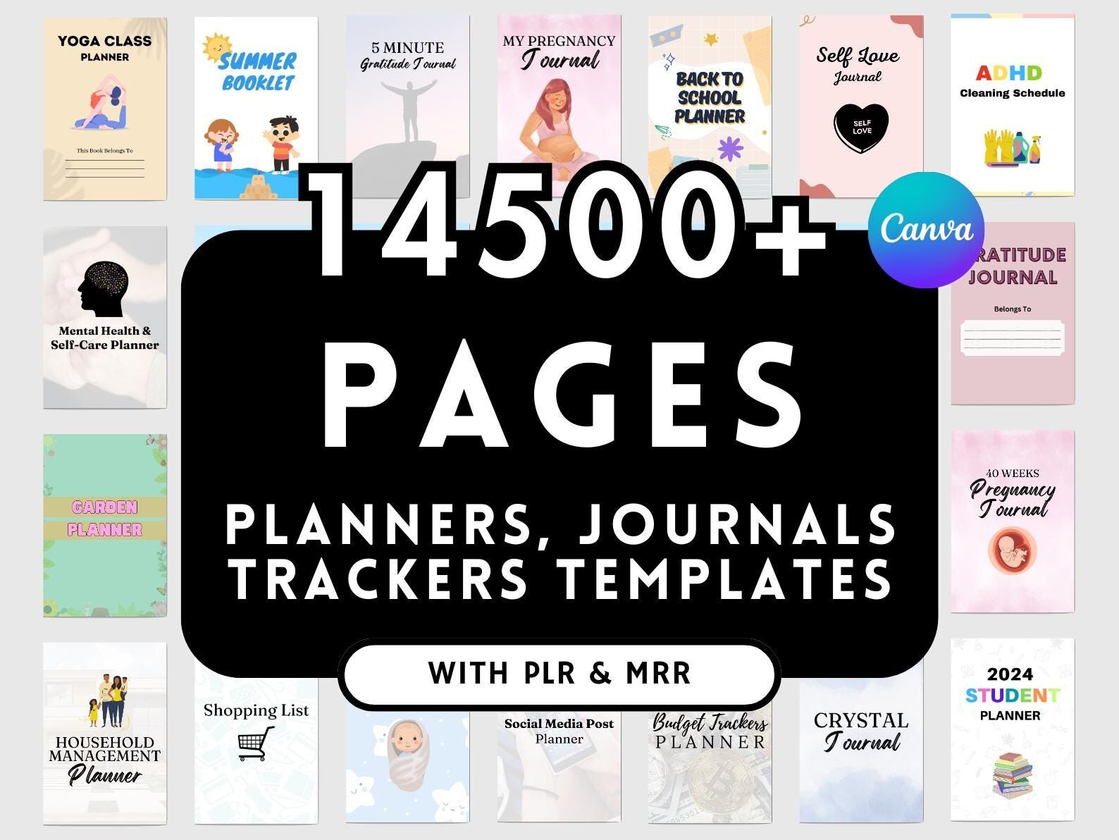14500+ Pages PLR Canva Template Bundle