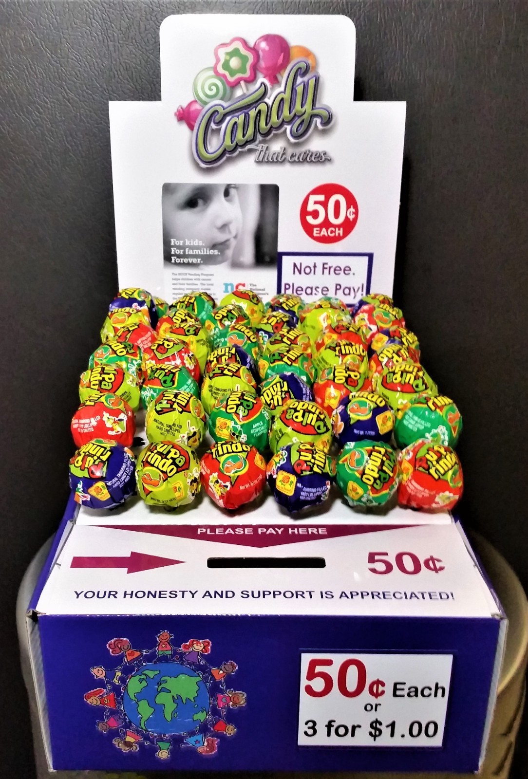 5 New Vending Route Display Honor Boxes Sells Candy & Lollipop Donation Charity