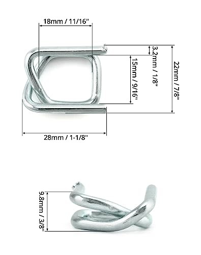 200 Pack Metal Wire Buckles 1/2 inch for Polypropylene Strapping Silver QWORK