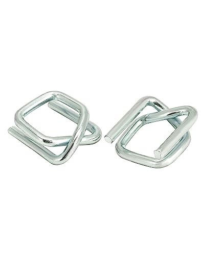 200 Pack Metal Wire Buckles 1/2 inch for Polypropylene Strapping Silver QWORK