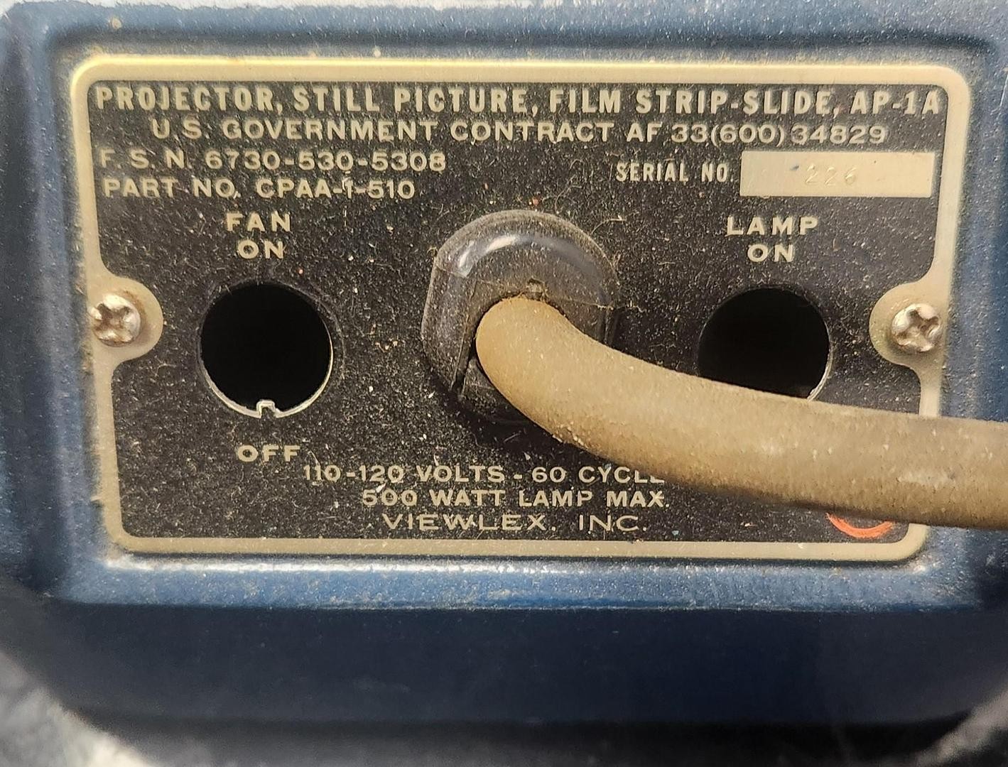Vintage Viewlex Projector, Still Picture, Film Strip-Slide, AP-1A – GHA-163