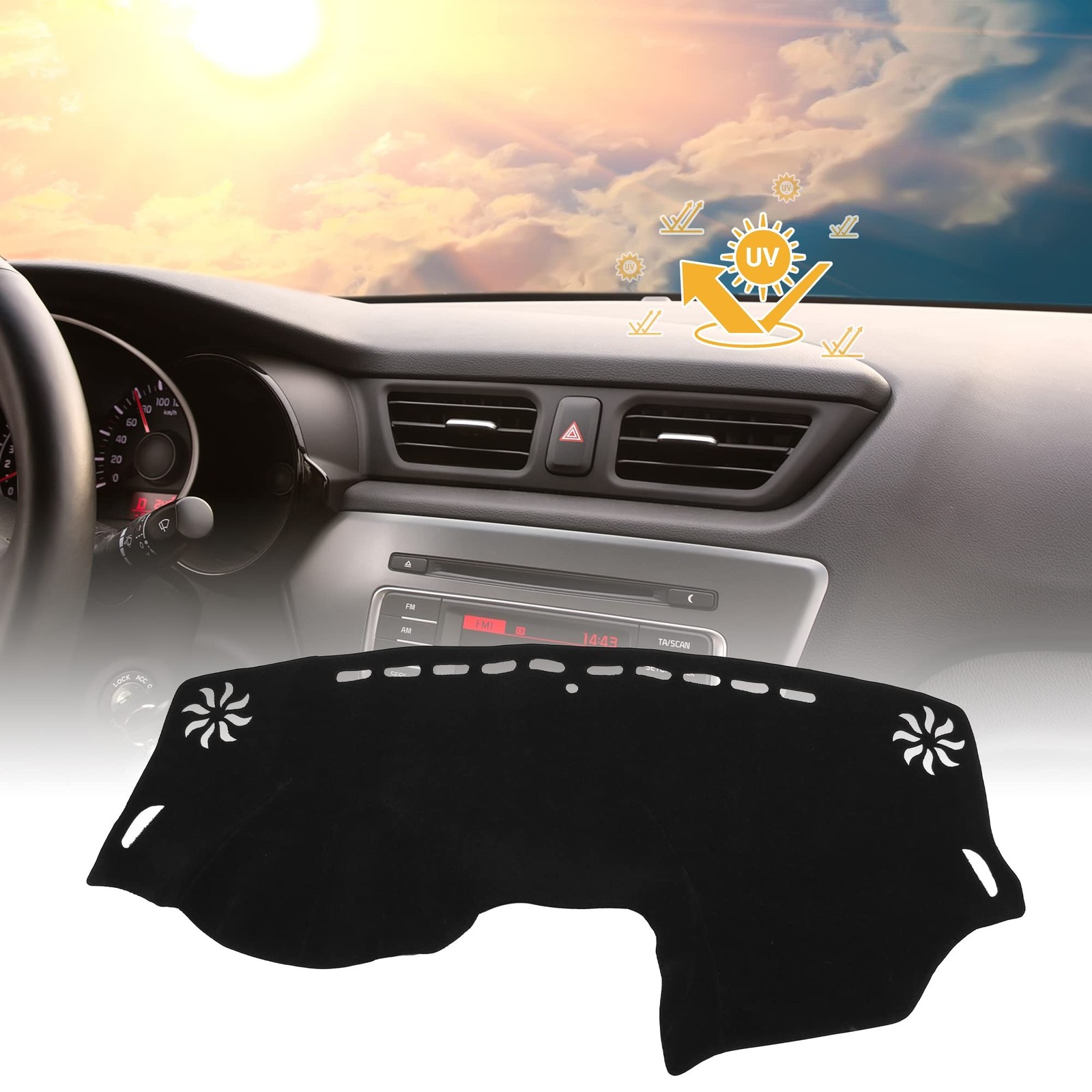 X AUTOHAUX Dash Cover for Dodge Journey 2011-2020 – Non-Slip Dashboard Protec…
