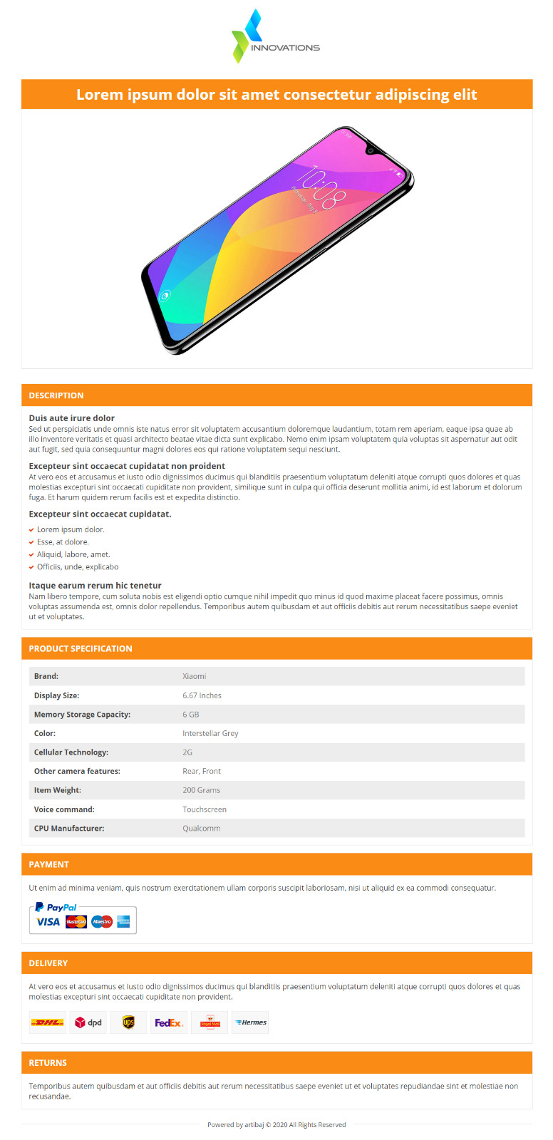 eBay Template/Auction Template Responsive 2020 [tagbot, baselinker]