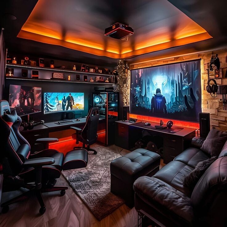 video games, entertainment room, game room, adult and kids game room, room ideas
