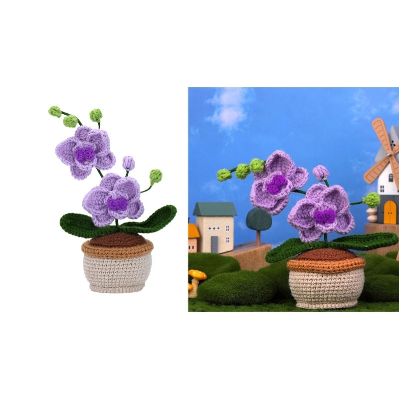 Complete DIY Potted Plant Flower Crochet Kits for Home Decorations Birthday Gift