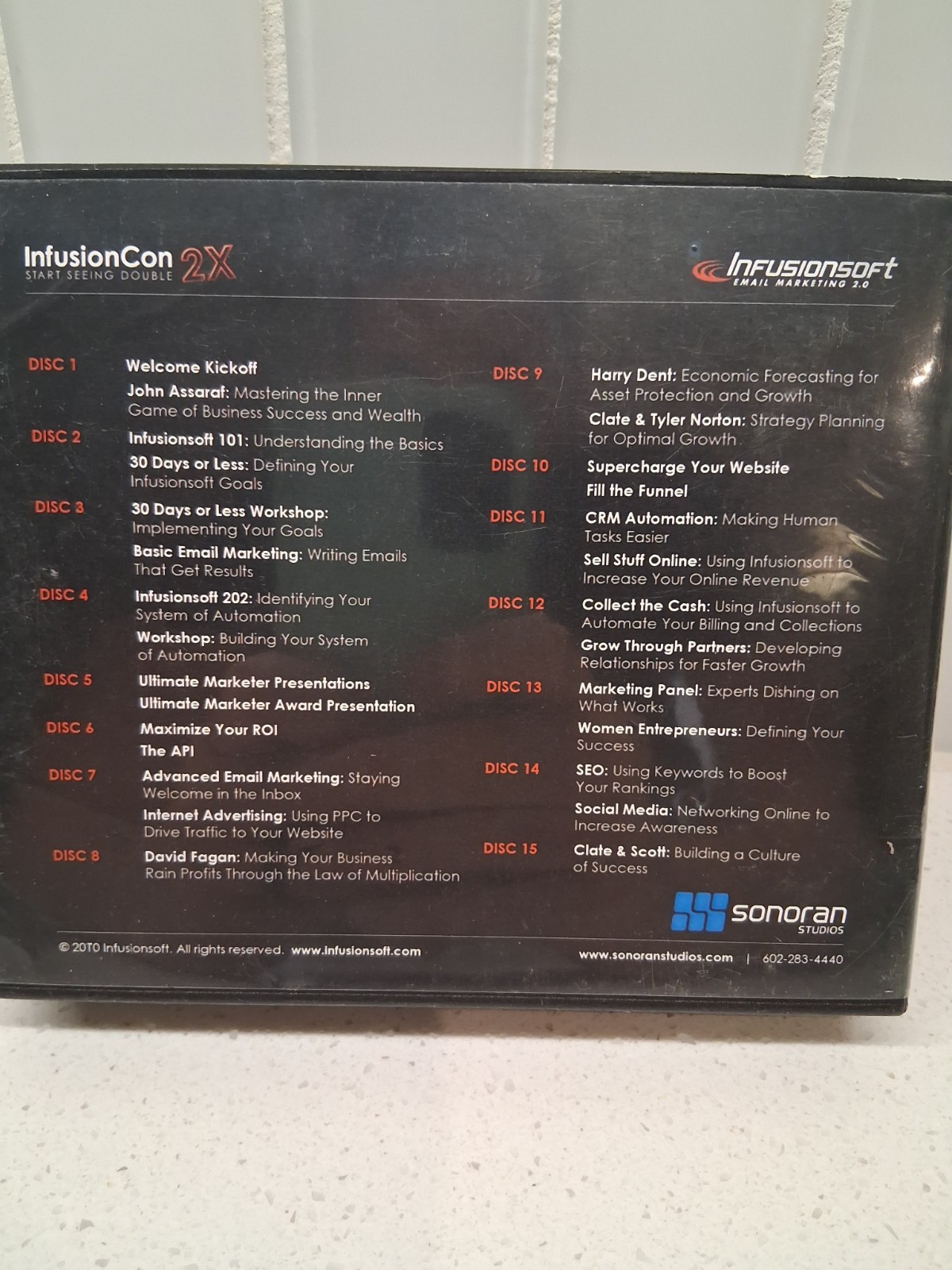 Infusioncon Infusionsoft 2010 User Conference, 15 DVD SET for Email Marketing