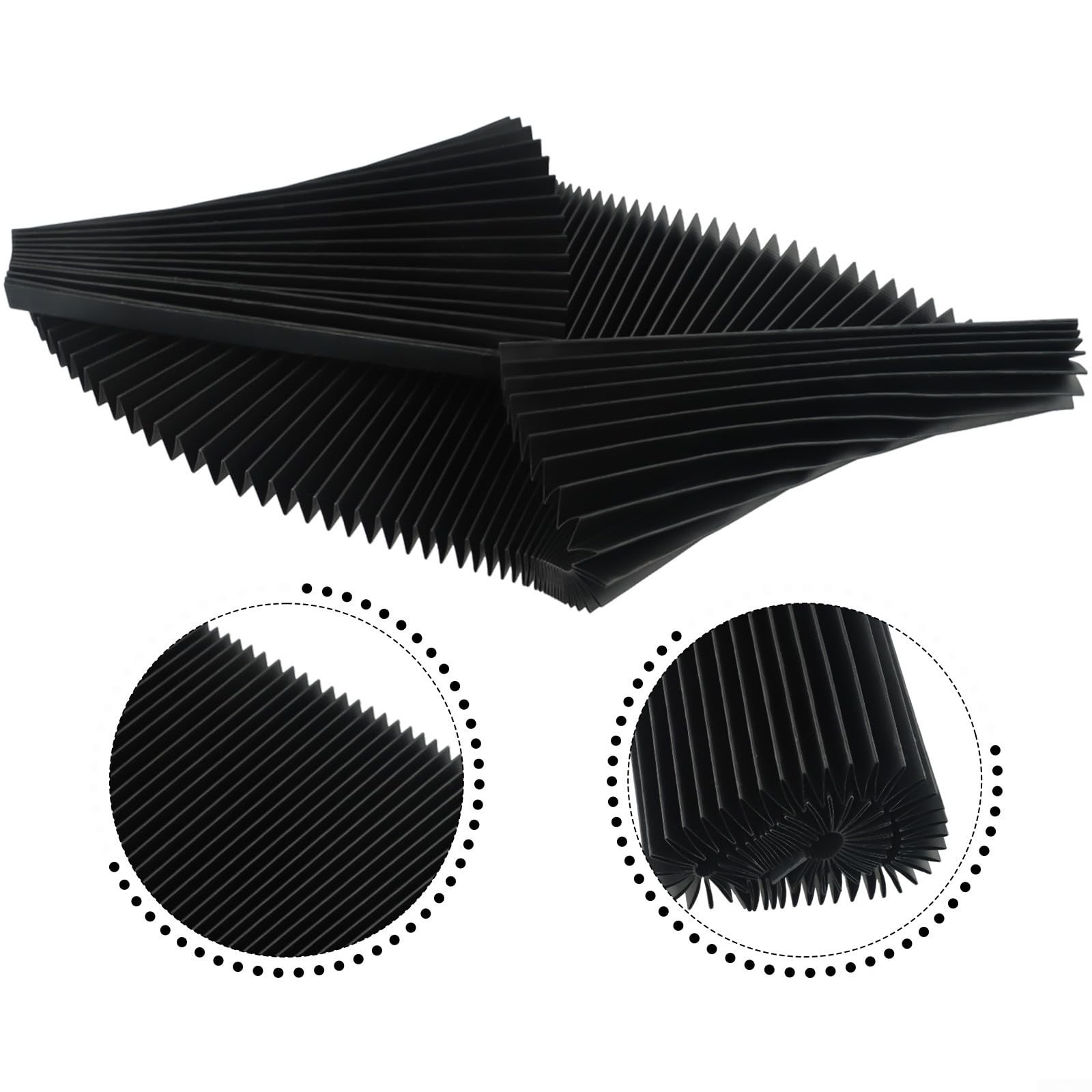 Flexible Black Accordion Bellows Cover for CNC Milling Machine Protection 200mm