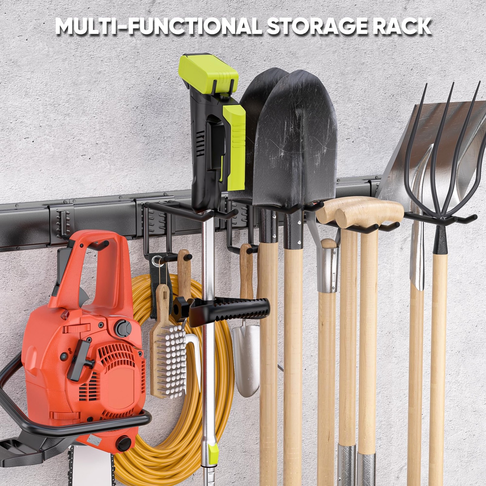 Garden Tool Organizer Wall Mount, 96 inches Tool Storage Rack with Adjustable…