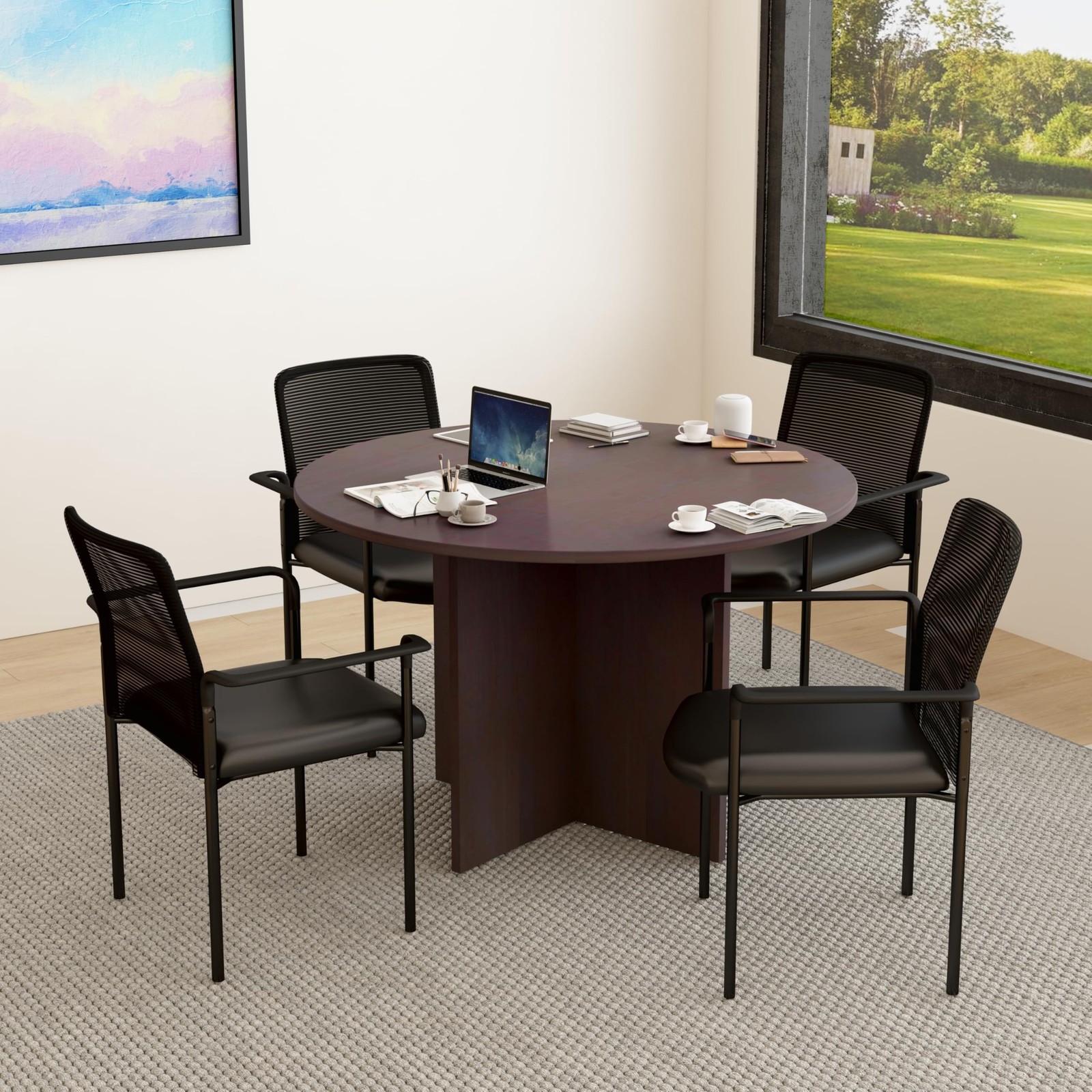 Boss Office Products Caressoft and Mesh Guest Chair in Black