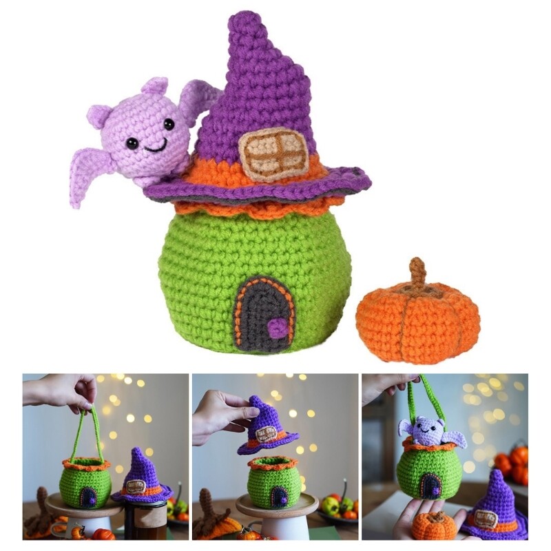 Halloween Candy Bag Crochet Set with Instruction and Crochet Knitting Accessory