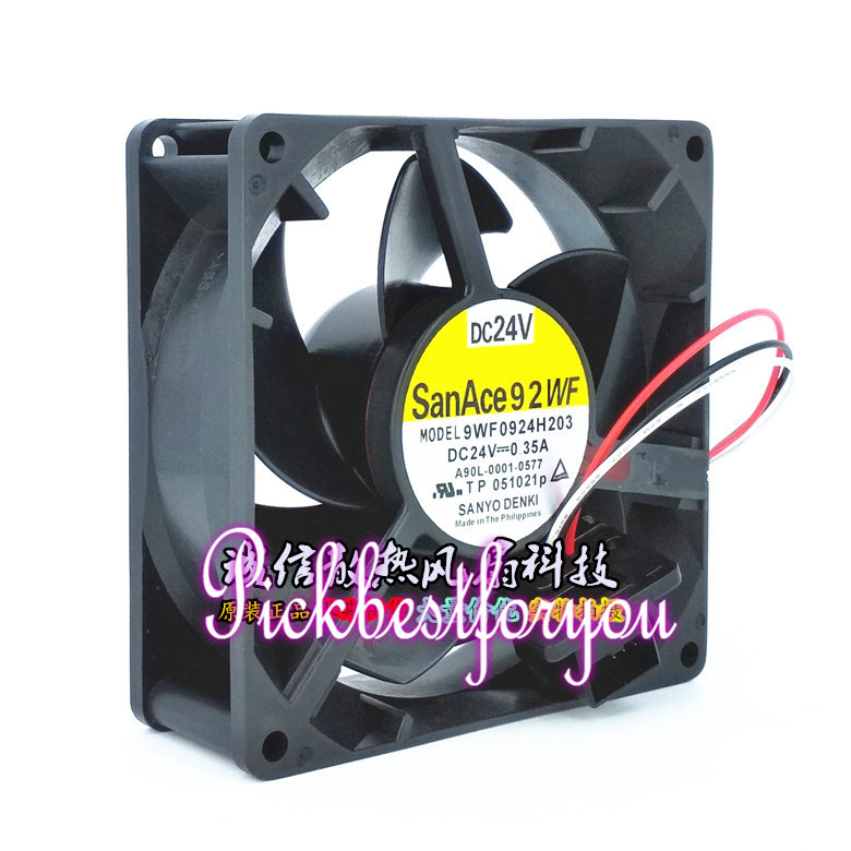 SANYO 9WF0924H203 For Fanuc DC24V 0.35A 92*92*25mm 3pin Cooling fan #MS67 QL